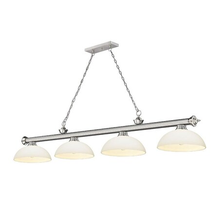 Z-Lite Cordon 4 Light Billiard, Brushed Nickel & Matte Opal 2306-4BN-DMO14